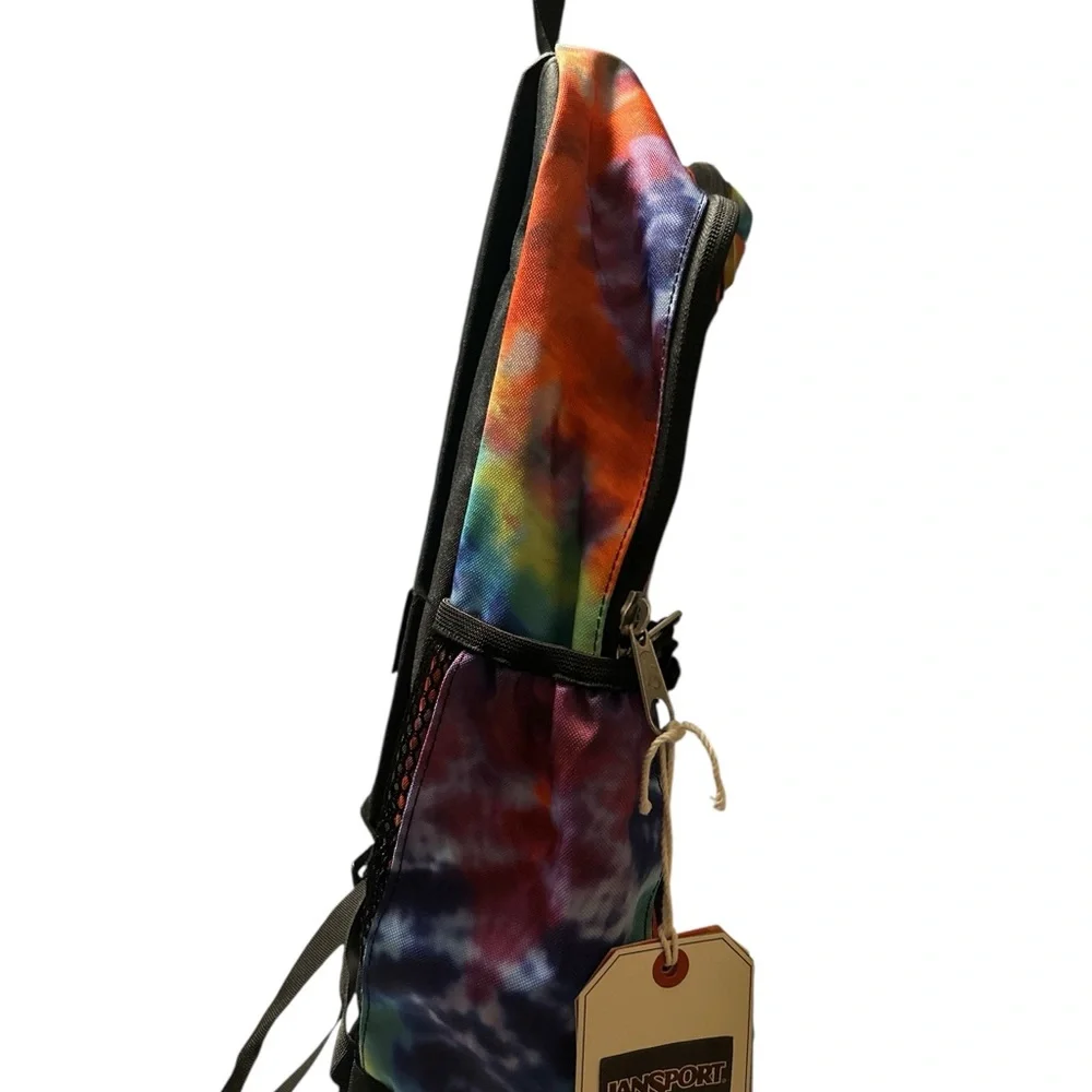Eye-catching JanSport Tie Dye Backpack Orange Blue School Travel Bookbag new